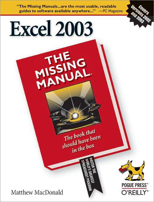 Book cover of Excel 2003: The Missing Manual