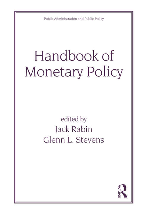 Handbook of Monetary Policy