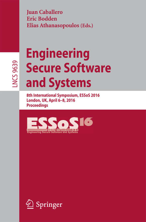 Book cover of Engineering Secure Software and Systems
