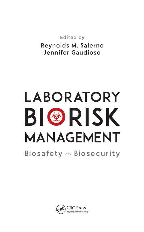 Book cover of Laboratory Biorisk Management: Biosafety and Biosecurity