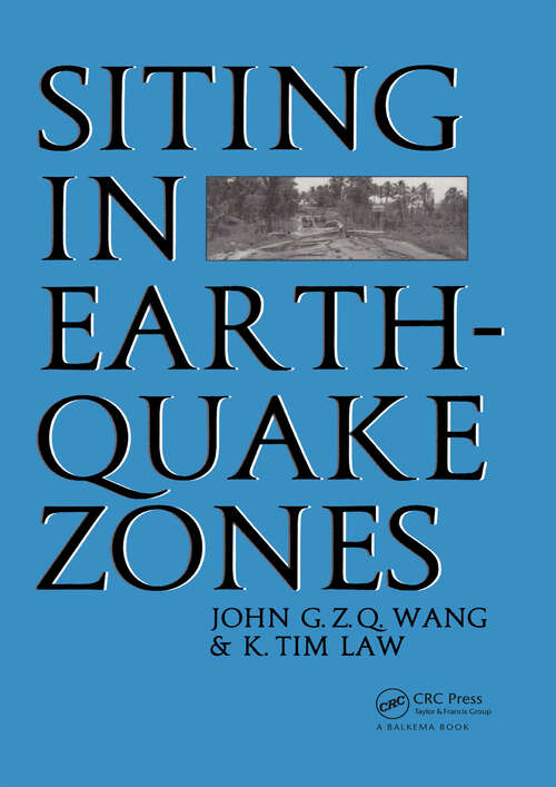 Book cover of Siting in Earthquake Zones