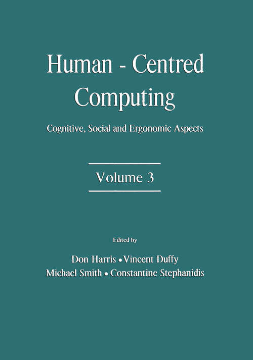 Human-Centered Computing: Cognitive, Social, and Ergonomic Aspects, Volume 3