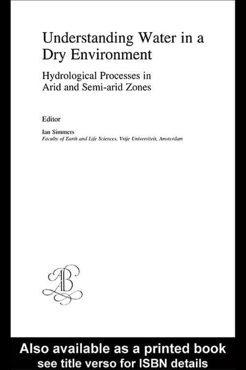 Book cover of Understanding Water in a Dry Environment: IAH International Contributions to Hydrogeology 23 (1) (IAH - International Contributions to Hydrogeology)