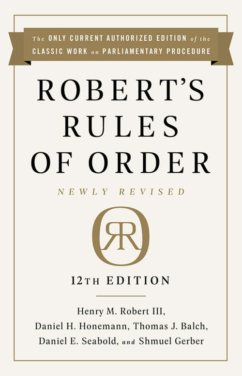 Robert's Rules of Order Newly Revised In Brief, 2nd edition