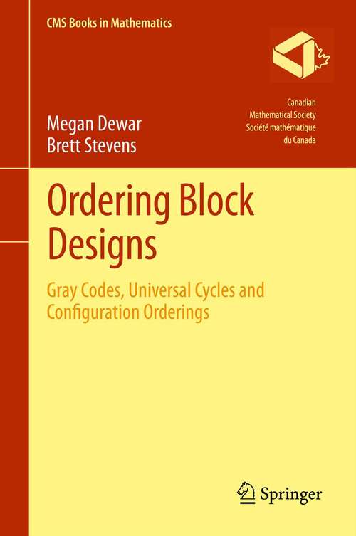 Book cover of Ordering Block Designs