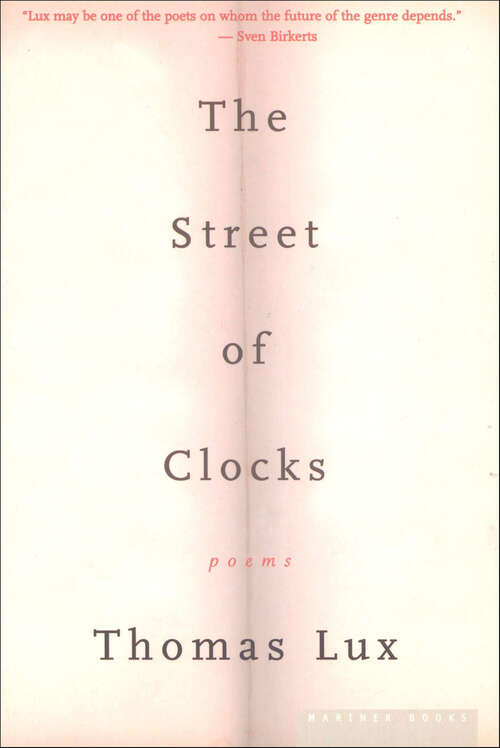 Book cover of The Street of Clocks: Poems
