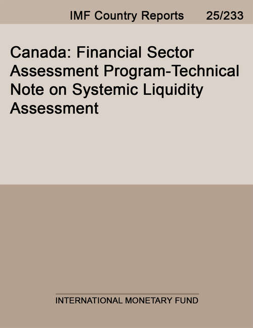 Book cover of Canada: Financial Sector Assessment Program-Technical Note on Systemic Liquidity Assessment
