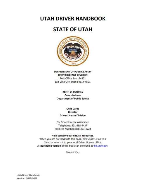 Book cover of Utah Driver Handbook
