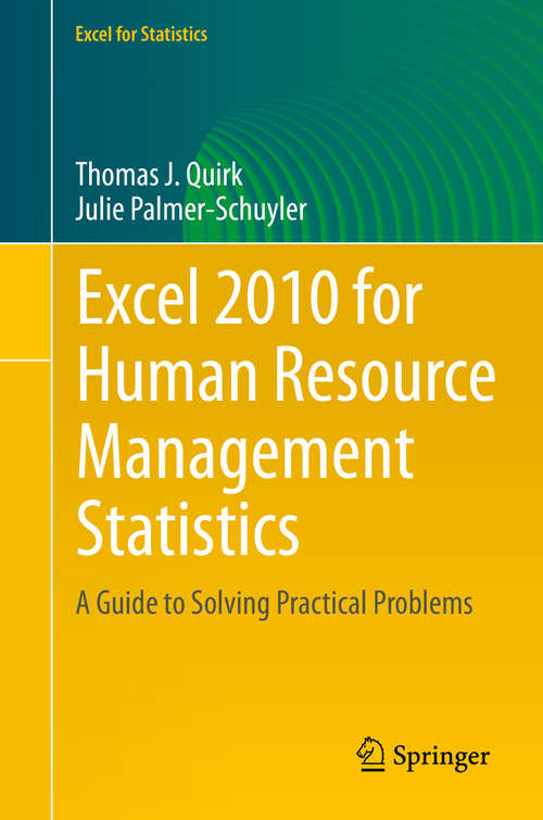 Book cover of Excel 2013 for Human Resource Management Statistics