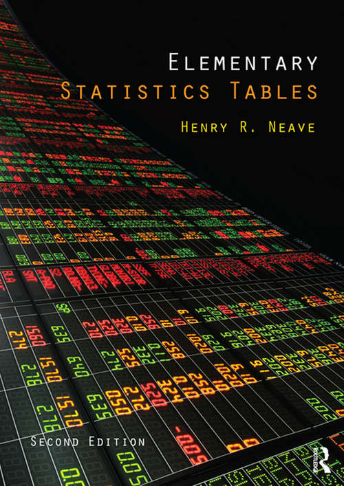 Book cover of Elementary Statistics Tables