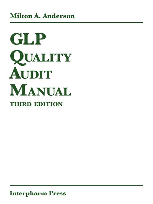 Book cover of GLP Quality Audit Manual
