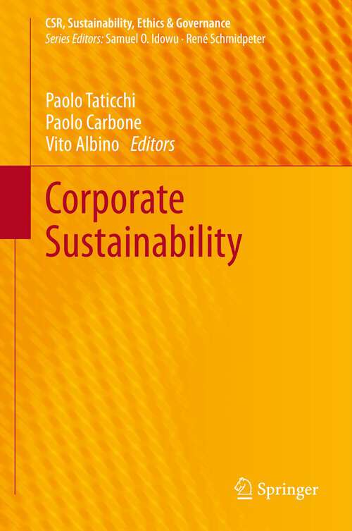 Book cover of Corporate Sustainability (CSR, Sustainability, Ethics & Governance)
