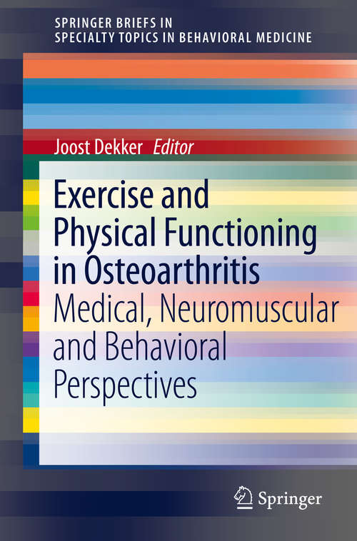 Book cover of Exercise and Physical Functioning in Osteoarthritis