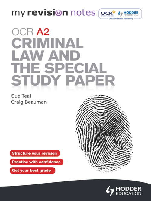 Book cover of My Revision Notes: OCR A2 Criminal Law and the Special Study Paper