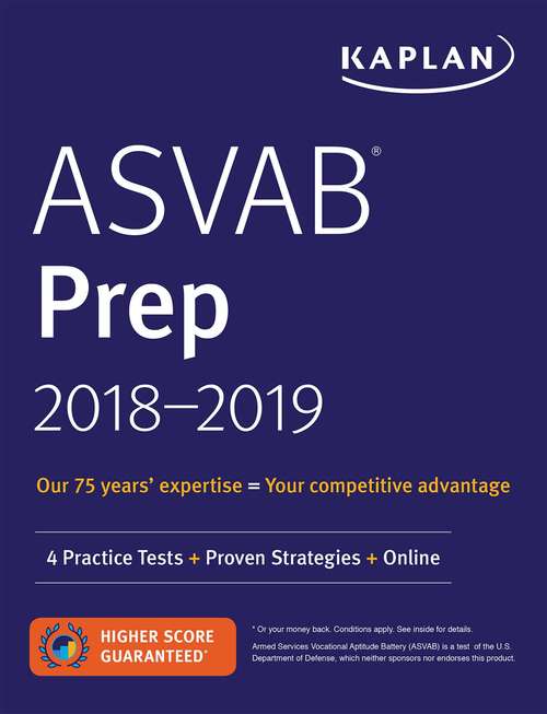 Book cover of ASVAB Prep 2018-2019: 4 Practice Tests + Proven Strategies + Online