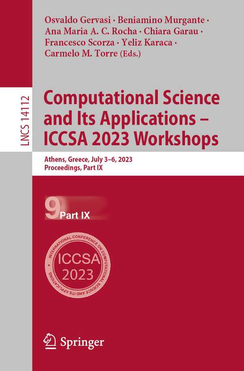 Cover image of Computational Science and Its Applications – ICCSA 2023 Workshops