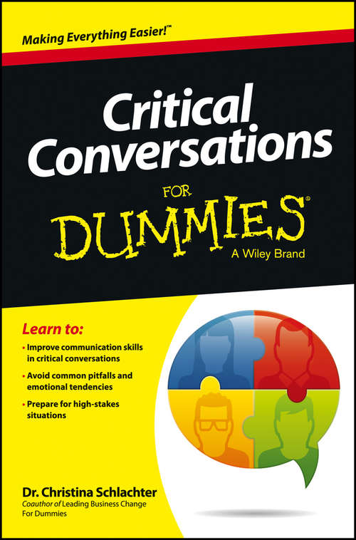 Book cover of Critical Conversations For Dummies