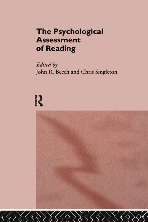 Book cover of The Psychological Assessment of Reading