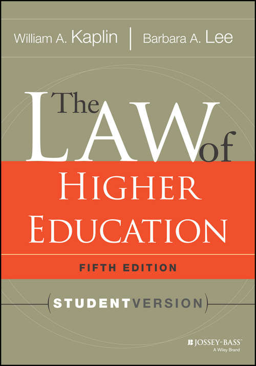Book cover of The Law of Higher Education, 5th Edition