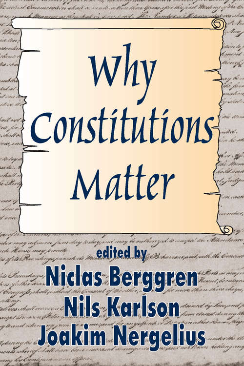 Book cover of Why Constitutions Matter