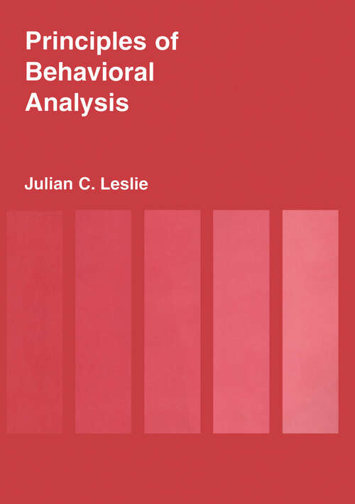 Book cover of Principles of behavioural analysis (2)