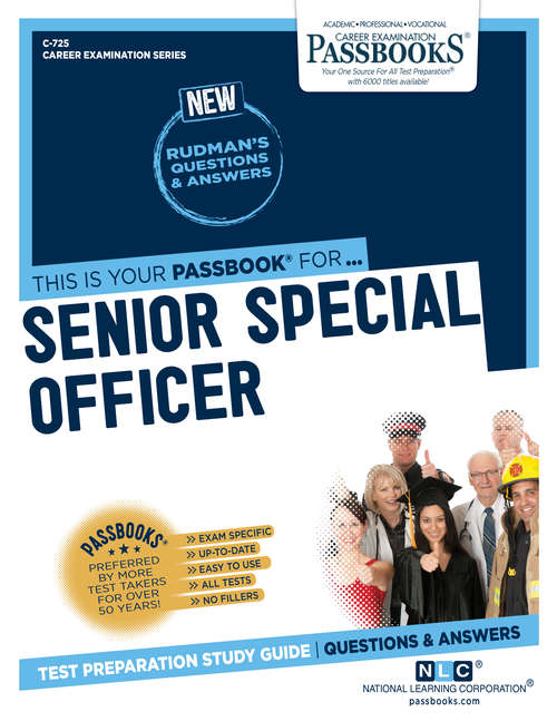 Book cover of Senior Special Officer: Passbooks Study Guide (Career Examination Series)