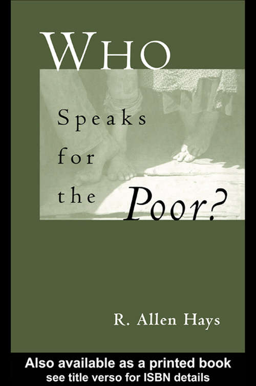 Who Speaks for the Poor: National Interest Groups and Social Policy (Politics and Policy in American Institutions)