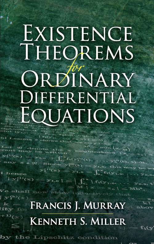 Existence Theorems for Ordinary Differential Equations (Dover Books on Mathematics)