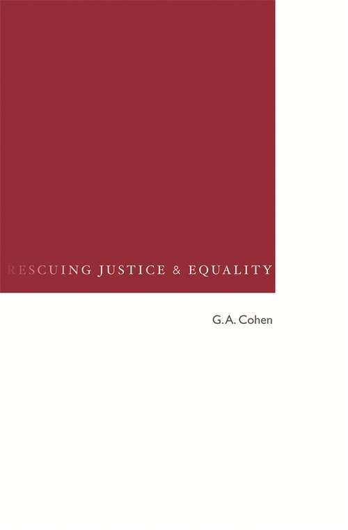 Book cover of Rescuing Justice and Equality