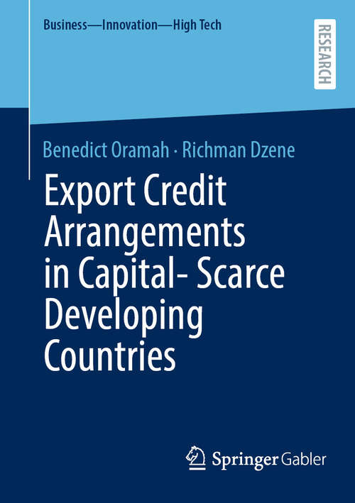 Book cover of Export Credit Arrangements in Capital-Scarce Developing Countries (Business - Innovation - High Tech)