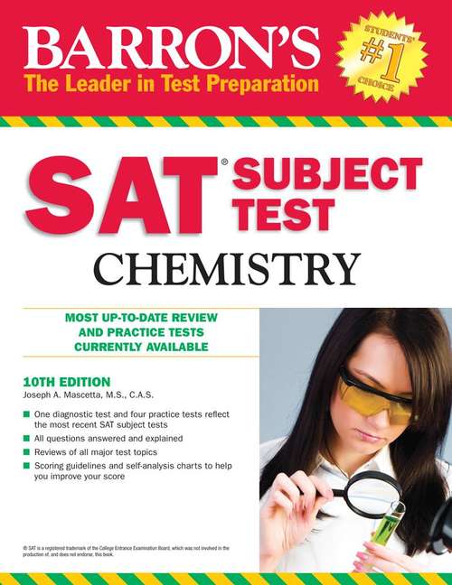 Book cover of Barron's SAT Subject Test Chemistry, 10th Edition