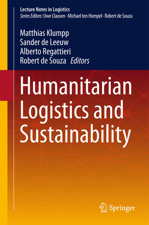 Book cover of Humanitarian Logistics and Sustainability