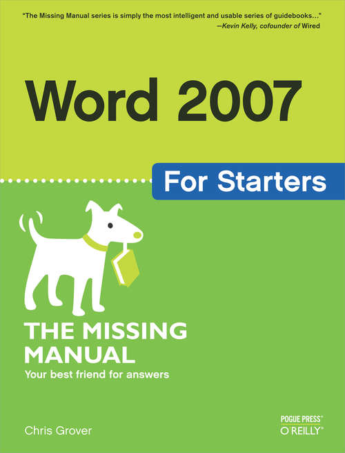 Book cover of Word 2007 for Starters: The Missing Manual