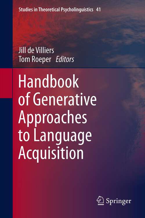 Book cover of Handbook of Generative Approaches to Language Acquisition
