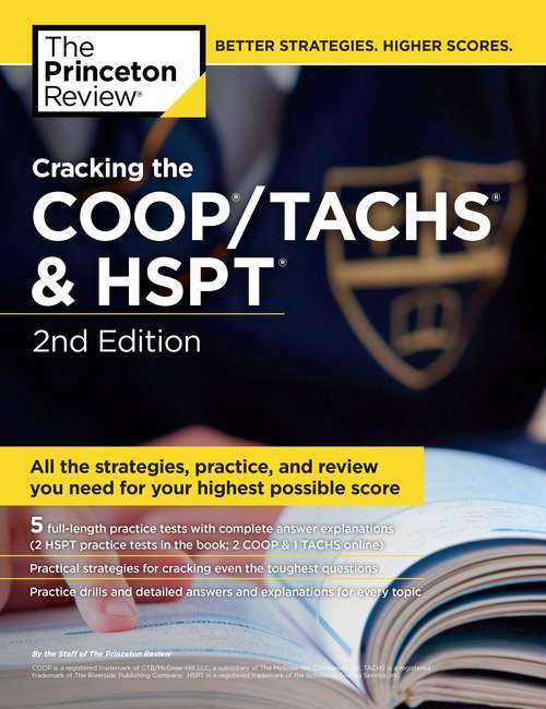 Book cover of Cracking the COOP/TACHS & HSPT, 2nd Edition: Strategies & Prep for the Catholic High School Entrance Exams