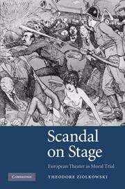 Book cover of Scandal on Stage: European Theater as Moral Trial