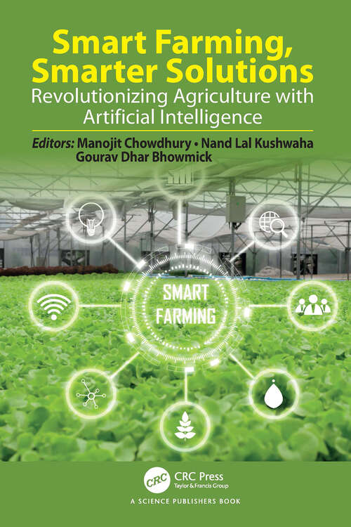 Book cover of Smart Farming, Smarter Solutions: Revolutionizing Agriculture with Artificial Intelligence (1)
