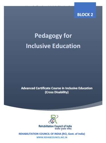 Book cover of Block 2 - Pedagogy For Inclusive Education - RCI (Advanced Certificate in Inclusive Education (Cross Disability))