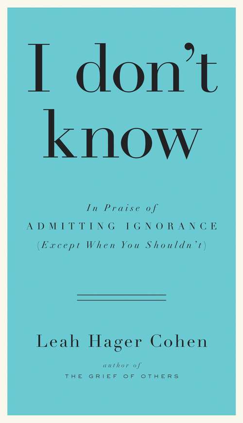 Book cover of I don't know