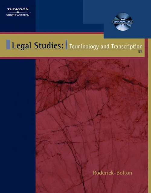 Book cover of Legal Studies: Terminology and Transcription (5th Edition)
