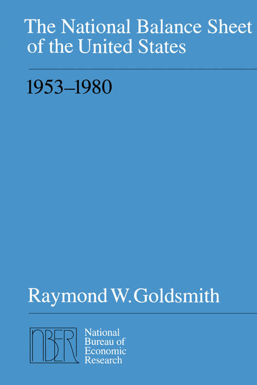 Book cover of The National Balance Sheet of the United States, 1953-1980