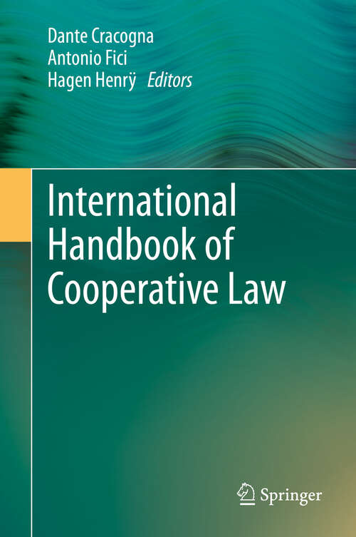 Book cover of International Handbook of Cooperative Law