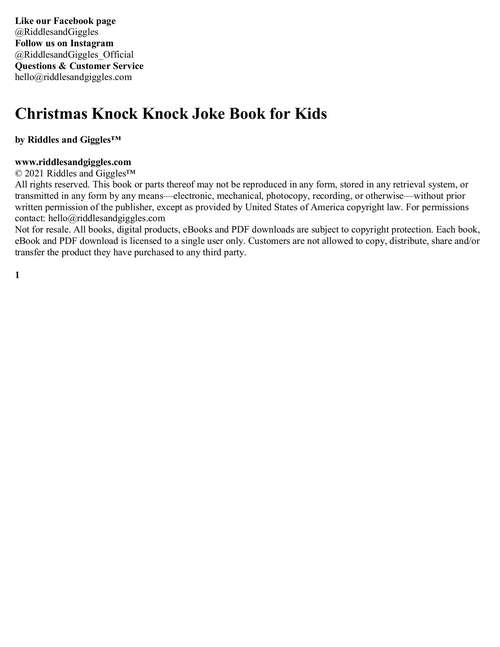 Book cover of Christmas Knock Knock Joke Book for Kids