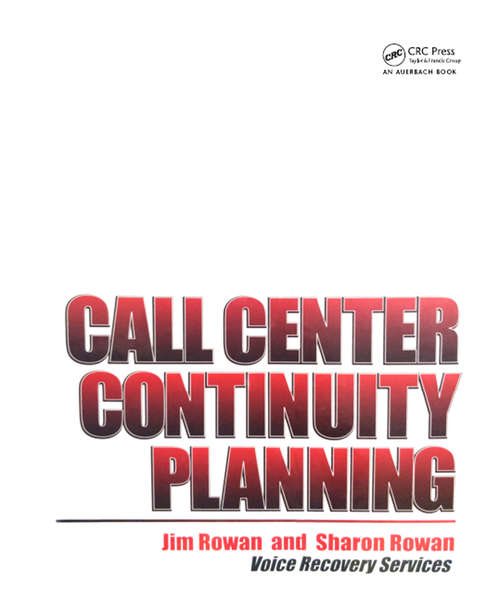 Book cover of Call Center Continuity Planning