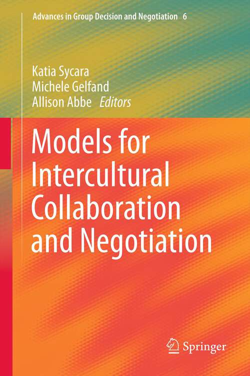 Book cover of Models for Intercultural Collaboration and Negotiation