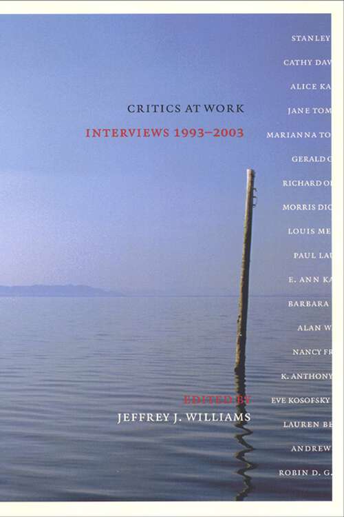 Book cover of Critics at Work