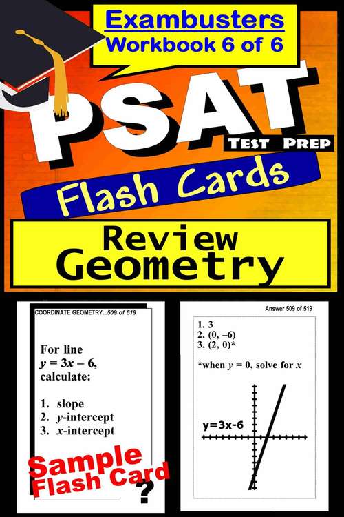 PSAT Test Prep Flash Cards: Geometry Review (Exambusters PSAT Workbook #6 of 6)