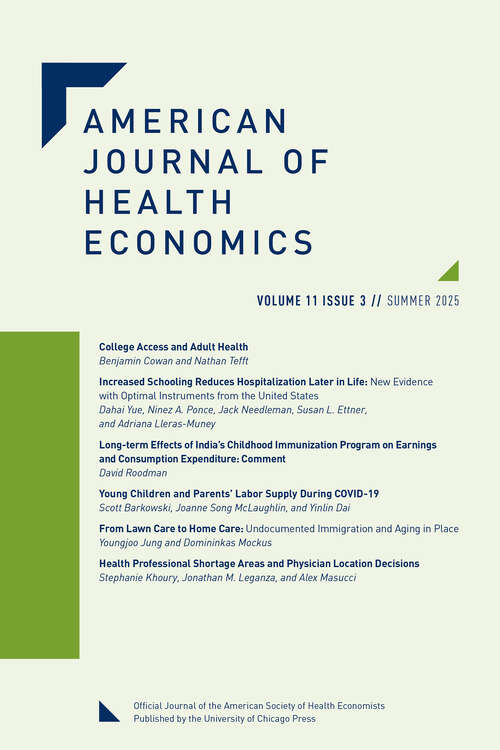 Book cover of American Journal of Health Economics, volume 11 number 3 (Summer 2025)