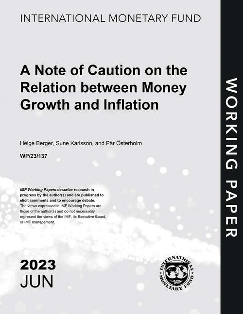 Book cover of A Note of Caution on the Relation Between Money Growth and Inflation