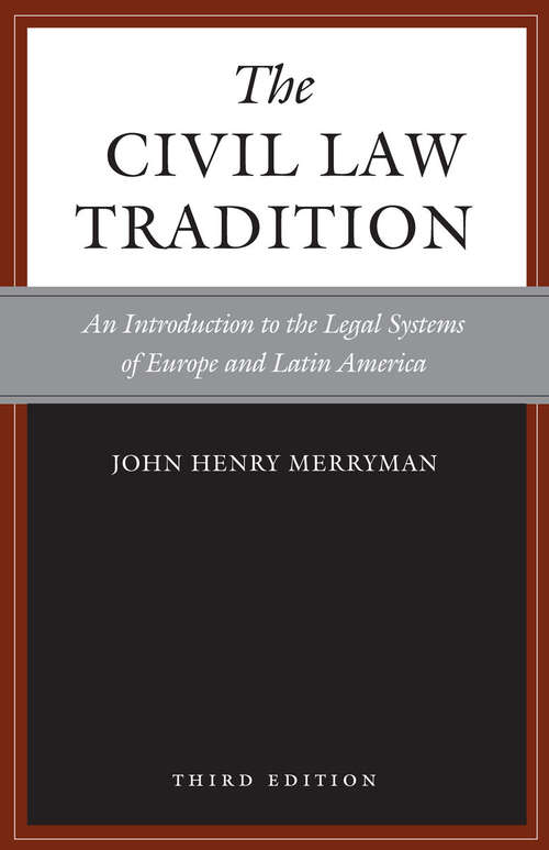 Book cover of The Civil Law Tradition, 3rd Edition